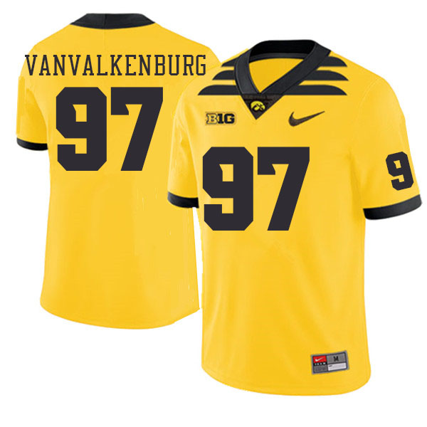 Iowa Hawkeyes #97 Zach VanValkenburg College Football Jerseys Stitched Sale-Gold